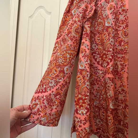 J Crew Floral Paisley Pink Women's Top - Picture 3 of 9